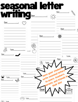 Preview of Seasonal Letter Writing Pages
