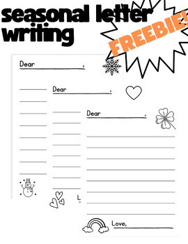 Preview of FREEBIE!!!!  Seasonal Letter Writing Pages