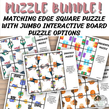 Preview of Seasonal Matching Edge Square Puzzle BUNDLE!
