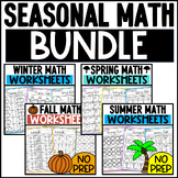 Seasonal Math Worksheets: Summer, Fall, Winter, Spring Wor
