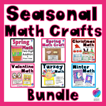 Preview of Seasonal Math Craft Activities - Addition, Subtraction, and Place Value Math
