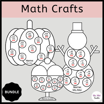 Preview of Seasonal Math Crafts - Bulletin Board Activities - BUNDLE