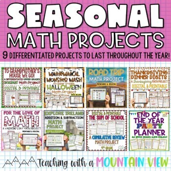 Preview of Seasonal Math Projects BUNDLE | Real-World Math Activities