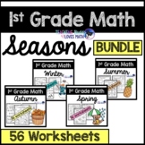 Seasonal Math Worksheets Bundle 1st Grade