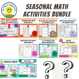 Seasonal Math Worksheets Bundle: Addition, Measurement, Gr