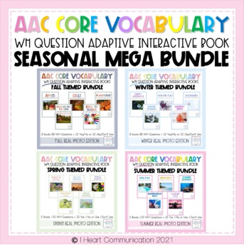 Preview of AAC Core Vocabulary Activities | WH Question Interactive Books | MEGA BUNDLE