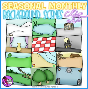 Preview of Seasonal / Monthly background scenes clipart