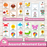 Seasonal Movement Cards | 4 Seasons Action Flashcards Brai