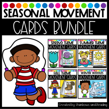 Preview of Seasonal Movement Cards Bundle