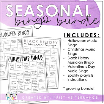 Preview of Seasonal Music Bingo {Growing Bundle}