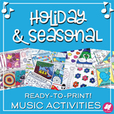Seasonal Music Worksheets Growing Bundle: Holidays for the