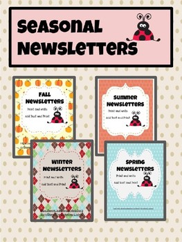 Preview of Seasonal Newsletters Bundle-Editable Version