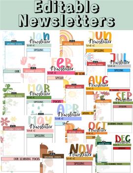 Preview of Seasonal Newsletters - Editable