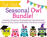 Seasonal Owl Bundle! Seasonal Owl Clip Art Clipart - Comme
