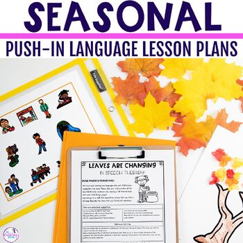 Preview of Seasons Language Therapy Lesson Plan Guides Winter, Spring, Summer & Fall BUNDLE