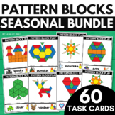 Seasonal Pattern Block Task Card Bundle for Holidays Fine 