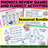 Seasonal Phonics Review Games and Fluency Activities Bundl