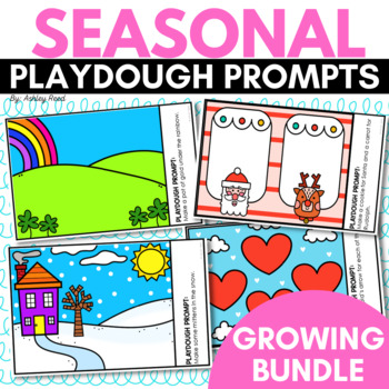 Seasonal Playdough Mats  Playdoh Prompts GROWING BUNDLE by Just Reed