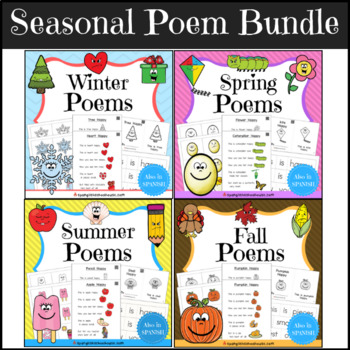 Preview of Seasonal Poem and Mini Book Bundle (with QR code Videos)