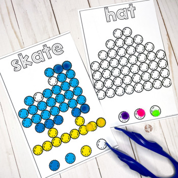 Christmas Fine Motor Mats with Pom Poms Free Printable