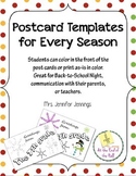 Seasonal Postcard Templates - 7th grade