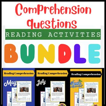 Preview of ,Seasonal Reading Comprehension Bundle: May, June, July True or false questions