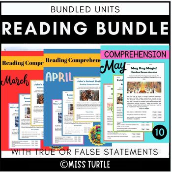 Preview of Seasonal Reading Comprehesion: 4 Months plus Mega Bundle (February to May)
