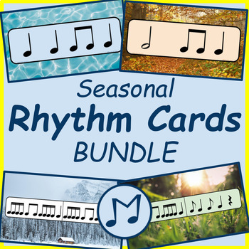 Preview of Seasonal Rhythm Cards BUNDLE | Summer, Fall, Winter, and Spring