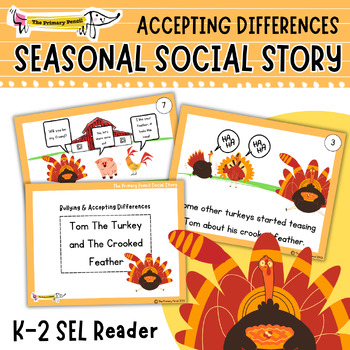 Preview of Fall SEL Social Story: Tom The Turkey | Bullying & Accepting Differences K-2