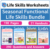 Seasonal SPED Life Skills Worksheets for Spring, Summer, F