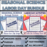 Seasonal Science/Labor Day Bundle Sub Plans Independent Wo