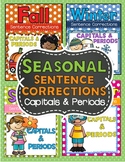 Seasonal Sentence Corrections, Capitals & Periods Only