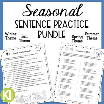 Preview of Seasonal Bundle for Simple, Compound & Complex Sentences