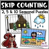 Seasonal Skip Counting by 2, 5 and 10 Puzzles
