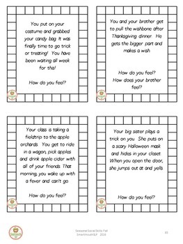 Fall Social Skills Task Cards by SmartmouthSLP | TpT