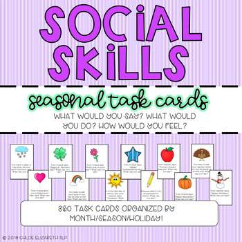 Social Skills Seasonal Task Cards! by Chloe Elizabeth SLP | TpT