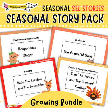 Preview of Seasonal Social Story Pack | SEL Printable Holiday Readers | Social Skills