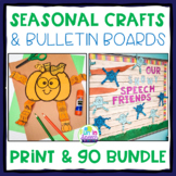 Seasonal Speech Therapy Crafts and Bulletin Board Sets