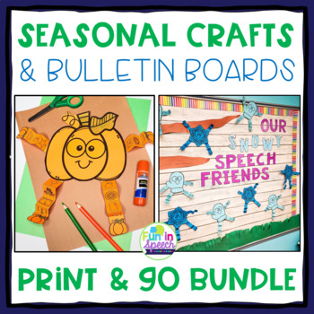 Preview of Seasonal Speech Therapy Crafts and Bulletin Board Sets