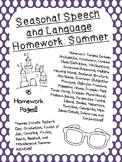 Seasonal Speech and Language Homework: Summer