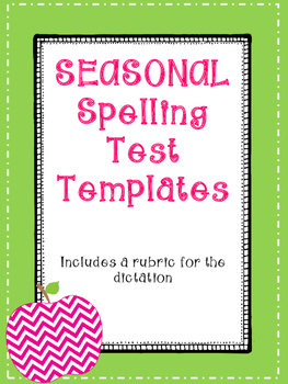 Preview of Seasonal Spelling Test Templates