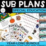 Seasonal Sub Plans Bundle | Year-Long | Special Education