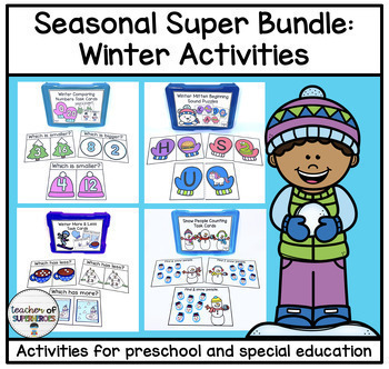 Preview of Seasonal Super Bundle: Winter (Math & Literacy for Preschool, Special Education)