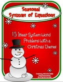 Seasonal Systems of Equations Word Problems - Christmas Ma