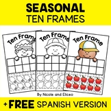 Seasonal Ten Frames + FREE Spanish