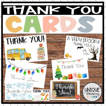 Preview of Seasonal Thank You Cards for Students
