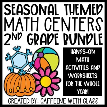 Preview of 2nd Grade Math Centers | Seasonal and Holiday Activities, Games and Worksheets