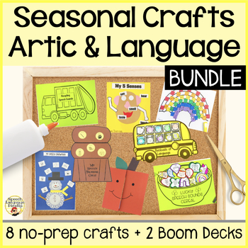 Preview of Seasonal Themed No Prep Crafts for Speech Therapy Articulation and Language