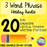 Holiday Three Word Phrase Writing Station BUNDLE