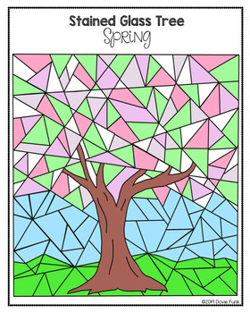 stained glass coloring pages spring